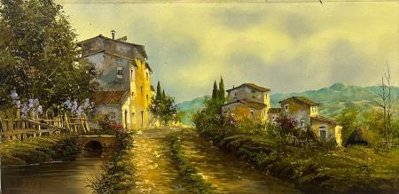 Art work by Luciano Torsi Paesaggio Toscano  - oil canvas 